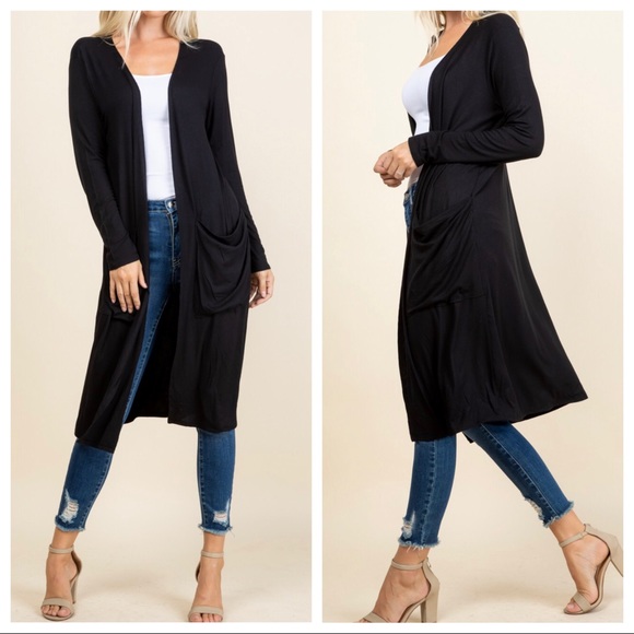 Fabulous open longline slouchy pockets cardigan - Picture 2 of 12
